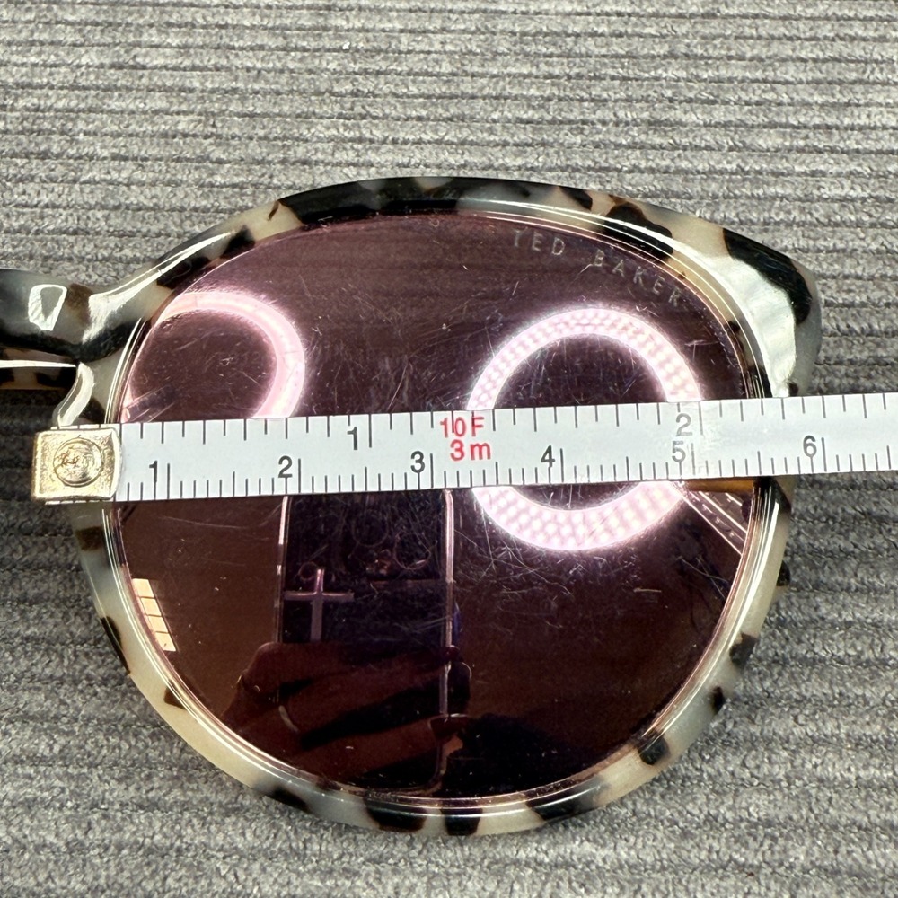 Ted Baker TB121 IVO Tortoise Shell Round Y2K Sunglass Ivory Black Gold 53-20-140 - Picture 6 of 15